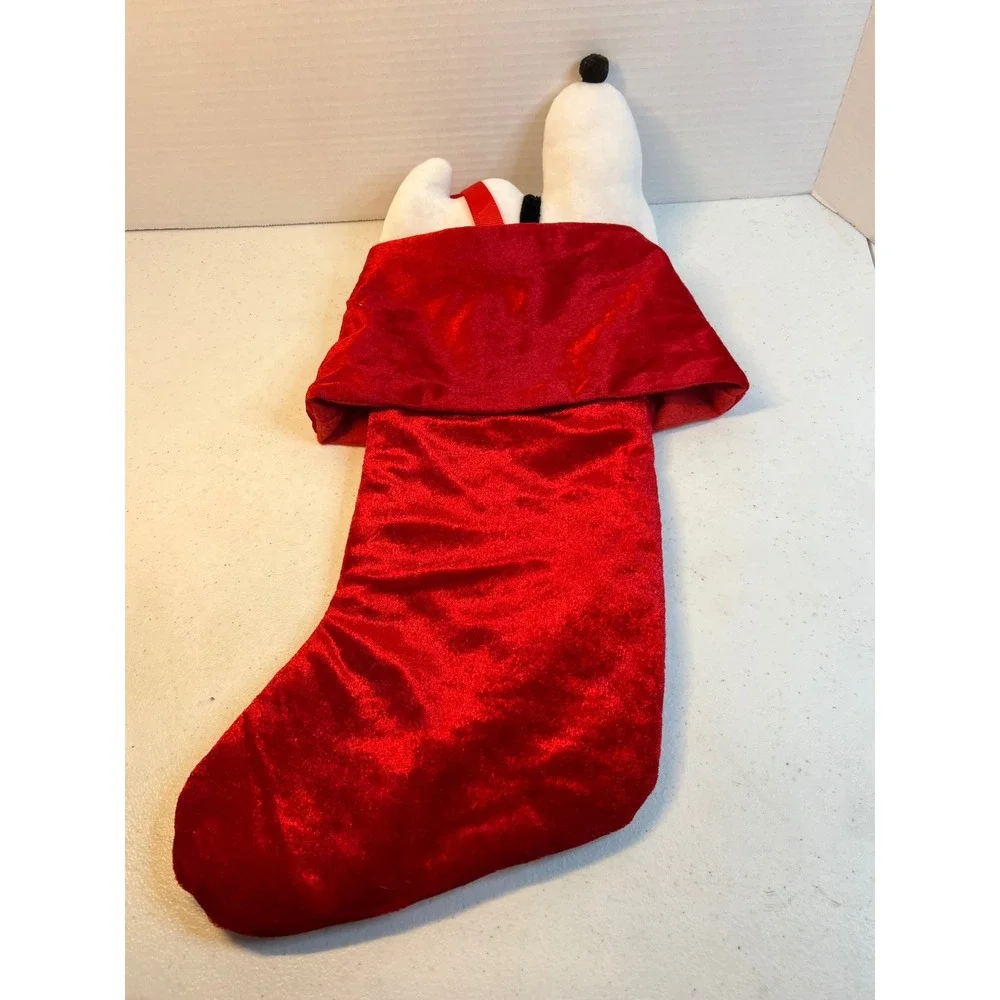 Peanuts Snoopy Christmas Stocking Warm Wishes Red Velvet Plush Holiday Decor 20